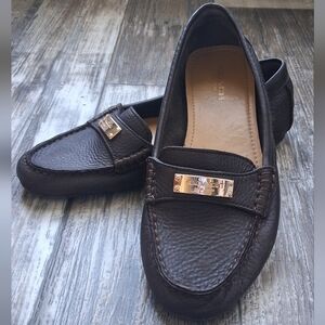 Coach Frederica Dark Brown Leather Loafers
